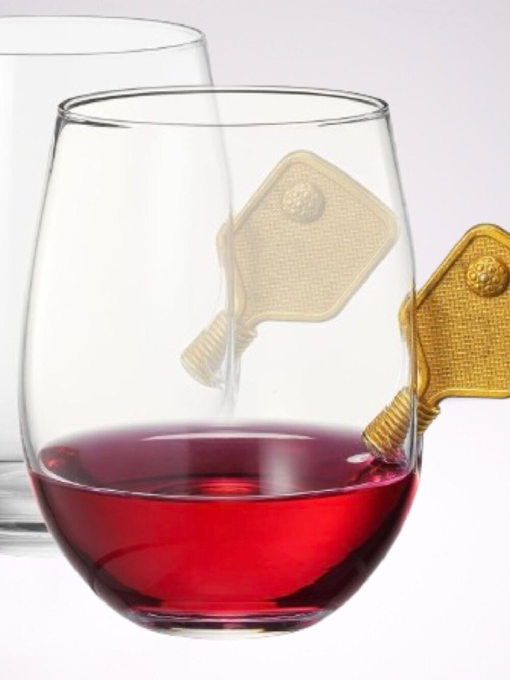 The Wine Savant Pickleball Stemless Wine Glasses Set of 2 New NIB
